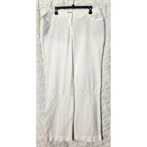 J Jill Womens Linen Pants Size 14 Tall White Beach Family Pictures Resortwear‎